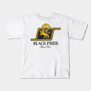 Black Pride Lager Beer Retro Defunct Wisconsin Breweriana Kids T-Shirt